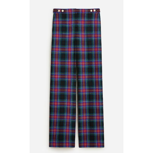 J.Crew Full-length Sydney wide-leg pant in Stewart tartan wool blend - Picture 10 of 11